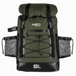 Plecak outdoor, zielony z poliuretan, 63-131, wodoodporny, regulowane ramiączka, Neo Tools