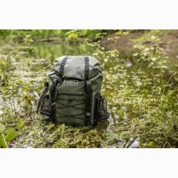 Plecak outdoor, zielony z poliuretan, 63-131, wodoodporny, regulowane ramiączka, Neo Tools
