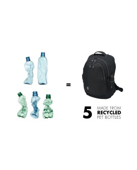 DICOTA Eco plecak Czarny Pianka, Poli(tereftalan etylenu) (PET)