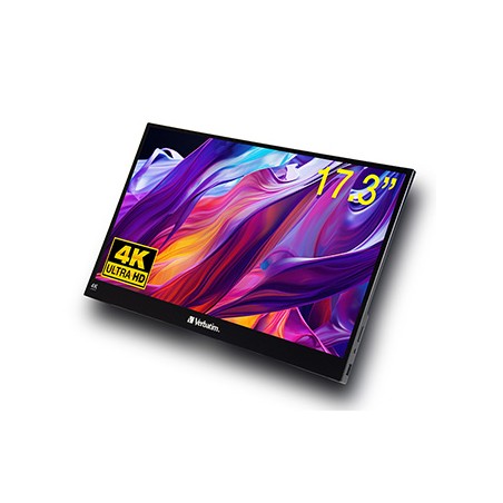 Verbatim monitor przenośny dotykowy, PMT-17-4K, 17.3", Ultra HD 4K (3840x2160), 60Hz, czarny