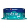 Verbatim DVD-RW, Matt Silver, 43639, 4.7GB, 4x, spindle, 25-pack, bez możliwości nadruku, 12cm, do archiwizacji danych