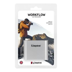 Kingston Czytnik kart pamięci USB (3.2), Workflow Dual-Slot SDHC/SDXC UHS-II Card Reader, SD, zewnętrzny, srebrna