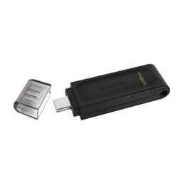 Kingston USB flash disk, USB 3.0, 128GB, DataTraveler 70, czarny, DT70/128GB, USB C