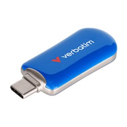 Verbatim USB flash disk, USB C, 128GB, Plectra, niebieski, 30233, USB C