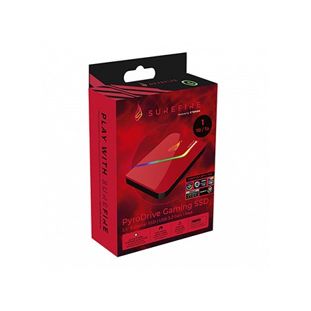 SSD Zewnętrzny Surefire Pyrodrive, 53693, 1000GB, RED, 2.5", USB 3.2 GEN 1