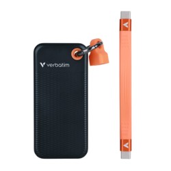 SSD Zewnętrzny Verbatim Pocket SSD, 32193, 1000GB, Nero Backup, czarno-pomarańczowy, w zestawie kabel  USB C i etui, USB-C, 1TB