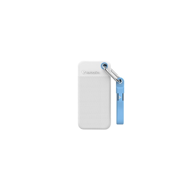 SSD Zewnętrzny Verbatim Pocket SSD colour edition, 32320, 1000GB, biały, w zestawie 2 gumowe osłony, USB C, 1TB