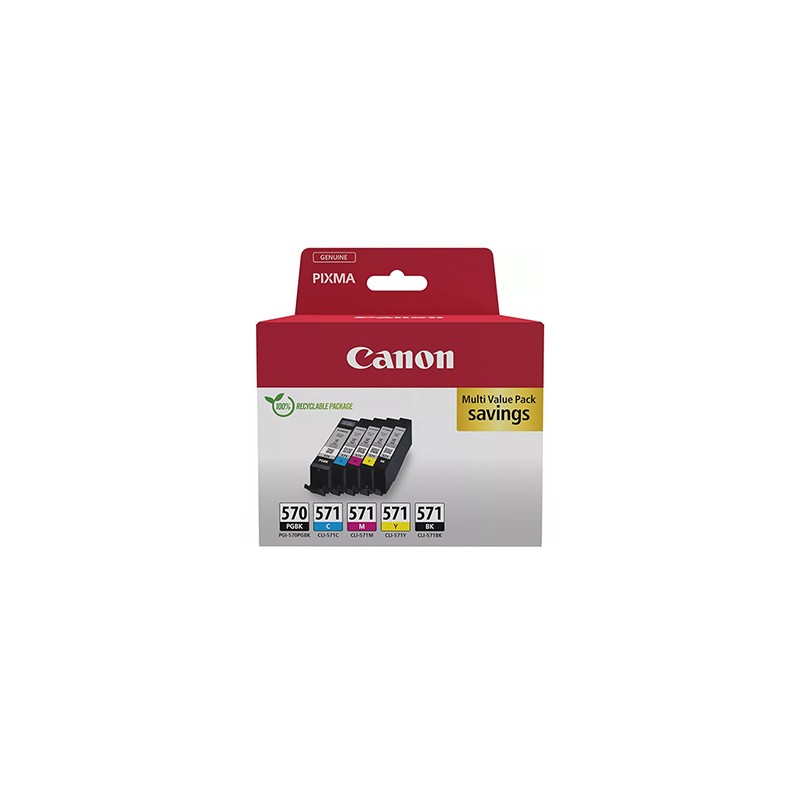 Canon oryginalny ink / tusz PGI-570/CLI-571 PGBK/C/M/Y/BK, 0372C006, CMYK, high capacity, multi pack