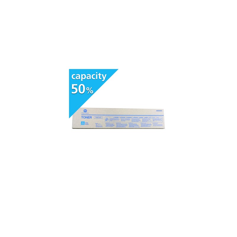 Konica Minolta oryginalny toner TN514C, A9E845H, A9E845F, cyan, 13000s, Połowa pojemności