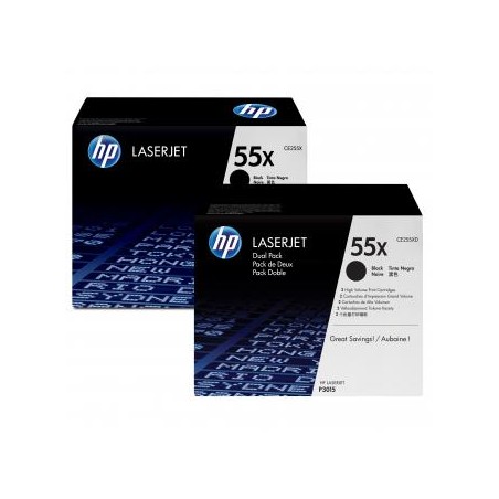 HP oryginalny toner CE255XD, HP 55X, black, 12500s, dual pack, 2szt