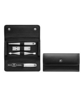 Zestaw podróżny ZWILLING 97712-004-0 Twinox – czarne, skórzane etui, 4 elementy