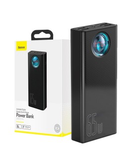 BASEUS POWERBANK AMBILIGHT 30000MAH, 4XUSB, USB-C, 65W (CZARNY)