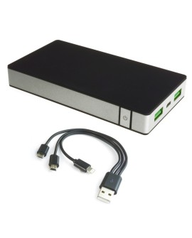 PowerBank PowerNeed P10000B (10000mAh microUSB, USB 2.0 kolor czarny)