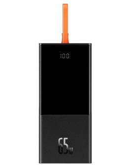 BASEUS POWERBANK ELF 20000MAH, PD, 2XUSB, USB-C + KABEL USB-C 65W (CZARNY)