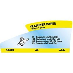 Logo prasowanka papier, do białej koszulki, biały, A4, 5 arkusza, do drukarek atramentowych, L