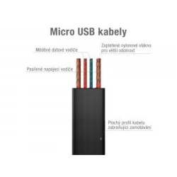 Avacom USB kabel (2.0), USB A M - microUSB (M), 1.2m, czarny