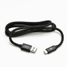 Logo USB kabel (3.2 gen 1), USB A M - USB C (M), 2m, 5 Gb/s, 5V/3A, czarny, box, oplot nylonowy, aluminiowa osłona złącza, EOL