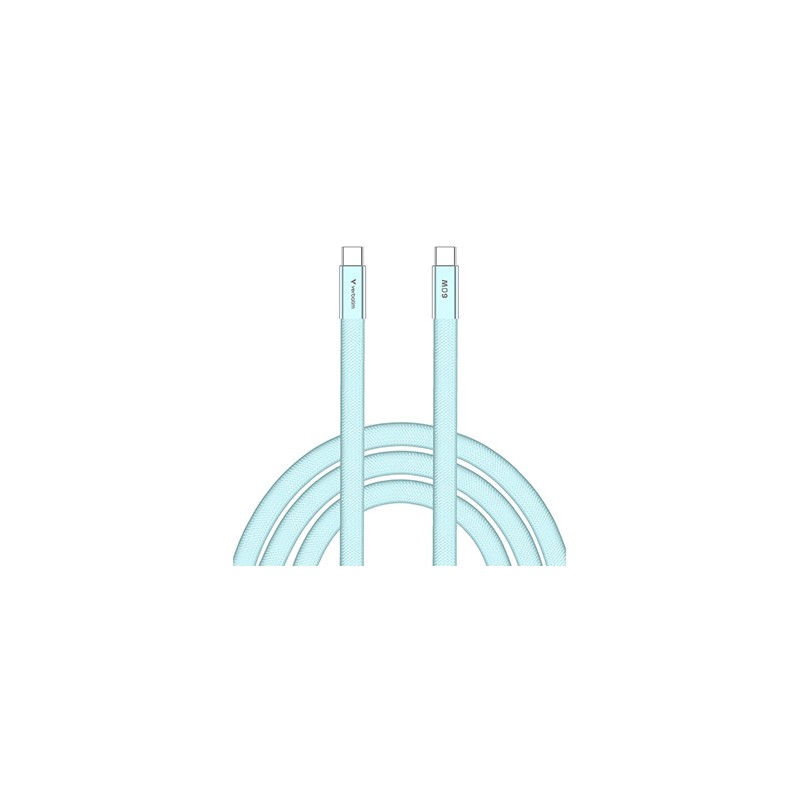 Verbatim USB-C kabel SoftTouch USB C (M) - USB C (M), 60W, 1.2m, Cyan, box, 30273