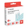 Verbatim USB-C kabel SoftTouch USB C (M) - USB C (M), 60W, 1.2m, Cyan, box, 30273