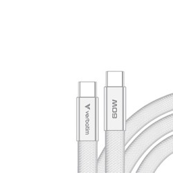 Verbatim kabel USB SoftTouch USB C (M) - USB C (M), 60W, 1.2m, Biały, box, 30274