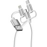 Verbatim USB kabel USB A M - Micro-B, USB-C, Lightning Cable, 18W, 1m, biała, box, 32394