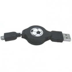 Logo USB kabel (1.1), USB A M - 4-pin M, 0.7m, nawijany, czarny, HIROSE, EOL