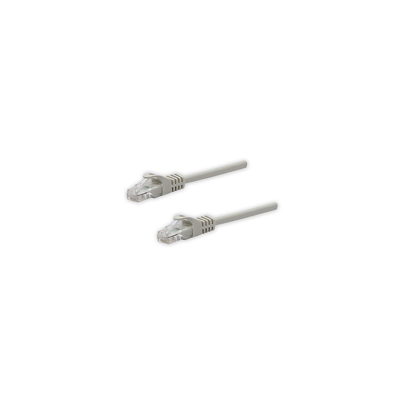 Przewód LAN UTP patchcord, Cat.5e, RJ45 M - RJ45 M, 1 m, nieekranowany, szary, czysta miedź economy, EOL