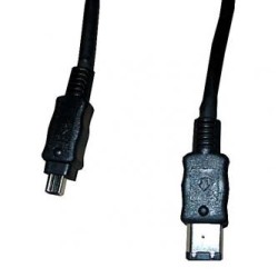 FireWire kabel IEEE 1394 (6pin) samec - IEEE 1394 (4pin) samec, 2 m, czarny, opakowanie bulk, EOL