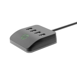 USB (3.0) hub 4-port, DHC-CT120, czarny, Hewlett-Packard, 4x USB 3.0, podświetlenie
