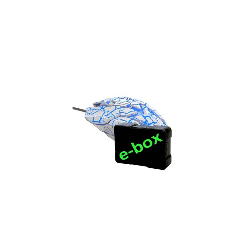 E-blue Auroza Gaming Mysz przewodowa, biała, 4000DPI, e-box