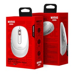 Marvo WM111 SW Mysz bezprzewodowa, srebrna, 1600DPI