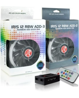 RAIJINTEK IRIS 12 RBW ADD-3 Obudowa komputera Wentylator 12 cm Czarny, Biały 3 szt.