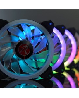 RAIJINTEK IRIS 12 RBW ADD-3 Obudowa komputera Wentylator 12 cm Czarny, Biały 3 szt.