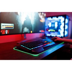 Podkładka pod mysz, Silent Flight RGB, do gry, czarna, 680 x 280 x 3 mm, 3 mm, Surefire