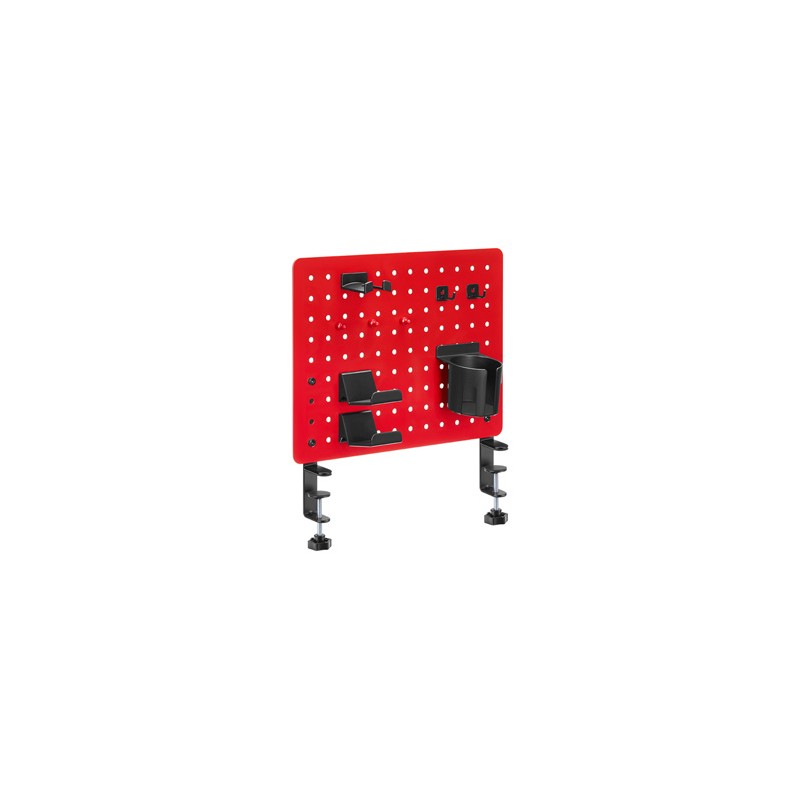 Powerton ERGO PEGBOARD Organizer na biurko gamingowe, czerwony