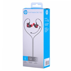 HP DHE-7002 słuchawki z mikrofonem, przewodowa, czerwona, 2.0, douszne typ 3.5 mm jack, EOL