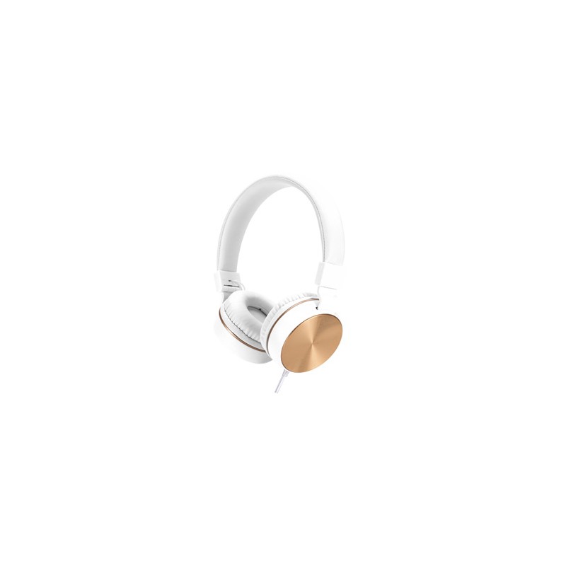 HP DHH-1206 White słuchawki z mikrofonem, przewodowa, biało-złota, klasyczna typ 3,5mm jack