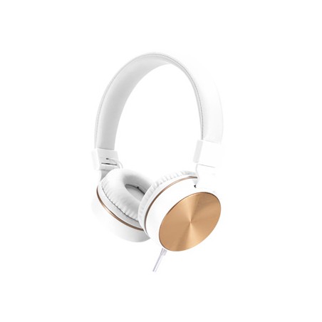 HP DHH-1206 White słuchawki z mikrofonem, przewodowa, biało-złota, klasyczna typ 3,5mm jack