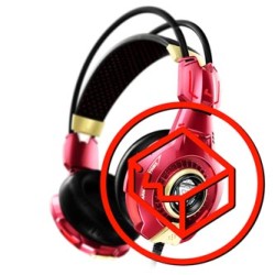 E-blue IRON MAN EHS903 Gaming Headset, słuchawki z mikrofonem, przewodowa, czerwona, uszkodzone opakowanie, 3.5 mm jack + USB