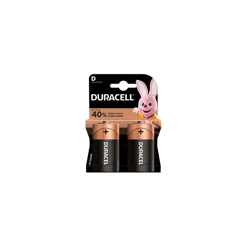 Duracell BASIC Jednorazowa alkaliczna baterie D, 2-pack