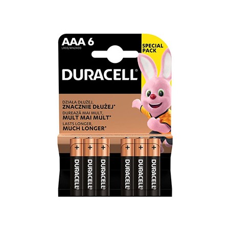 Duracell BASIC Jednorazowa alkaliczna baterie AAA, 6-pack
