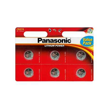 Panasonic Jednorazowa litowa baterie CR2016, 6-pack