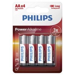 PHILIPS POWER Jednorazowa alkaliczna baterie AA, 4-pack