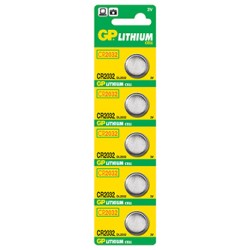 GP Jednorazowa litowa baterie CR2032, 5-pack