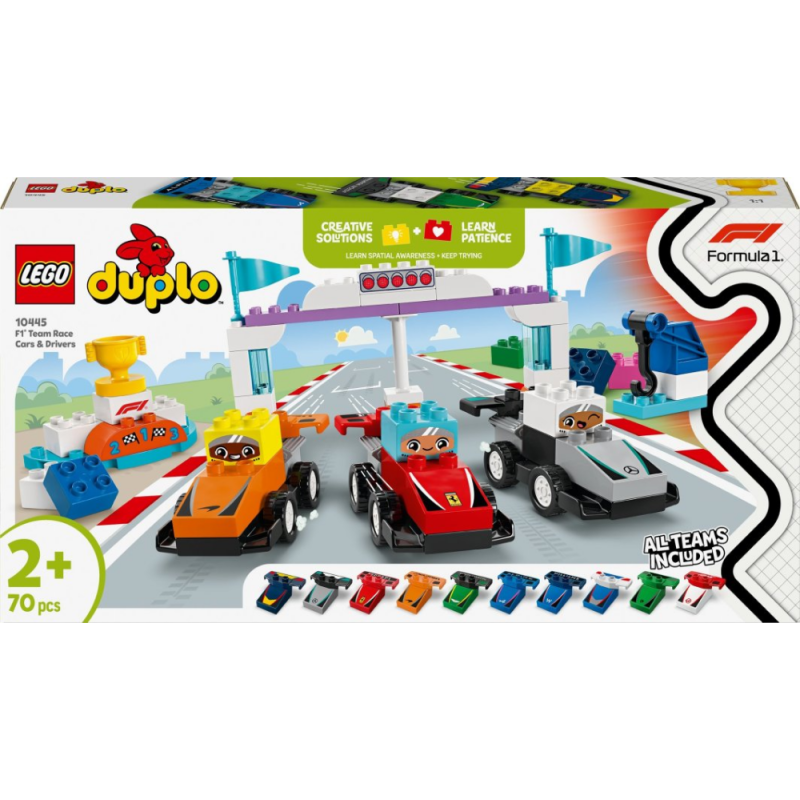 LEGO 10445 DUPLO - Samochody wyścigowe zespołu F1 i kierowcy