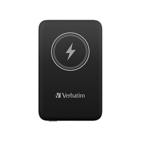 Verbatim powerbank z ładowaniem bezprzewodowym 5V, ładowanie telefonu, 32245, 10 000mAh, Mocowanie magnetyczne, czarna