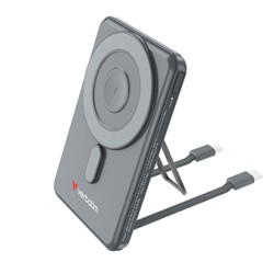 Verbatim Powerbank Charge ,n, Go z dwoma kablami 5V, ładowanie telefonu, 32251, 5 000mAh, Mocowanie magnetyczne, szara