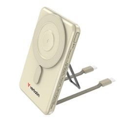 Verbatim Powerbank Charge ,n, Go z dwoma kablami 5V, ładowanie telefonu, 32253, 5 000mAh, Mocowanie magnetyczne, złota