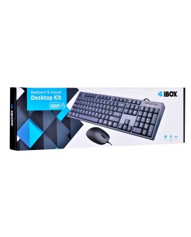 Zestaw klawiatura + mysz IBOX IKMS606 (USB 2.0 (US) kolor czarny optyczna 800 DPI)