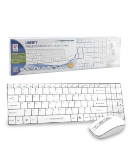 Zestaw klawiatura + mysz Esperanza EK122W (USB 2.0 kolor biały laserowa)